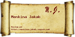 Menkina Jakab névjegykártya